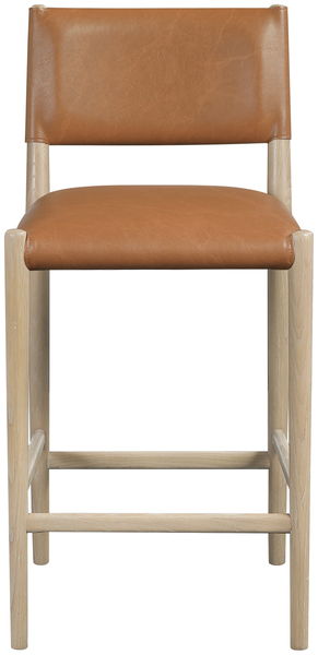 Andie - Vegan Leather Upholstered Counter Stool - Natural Base