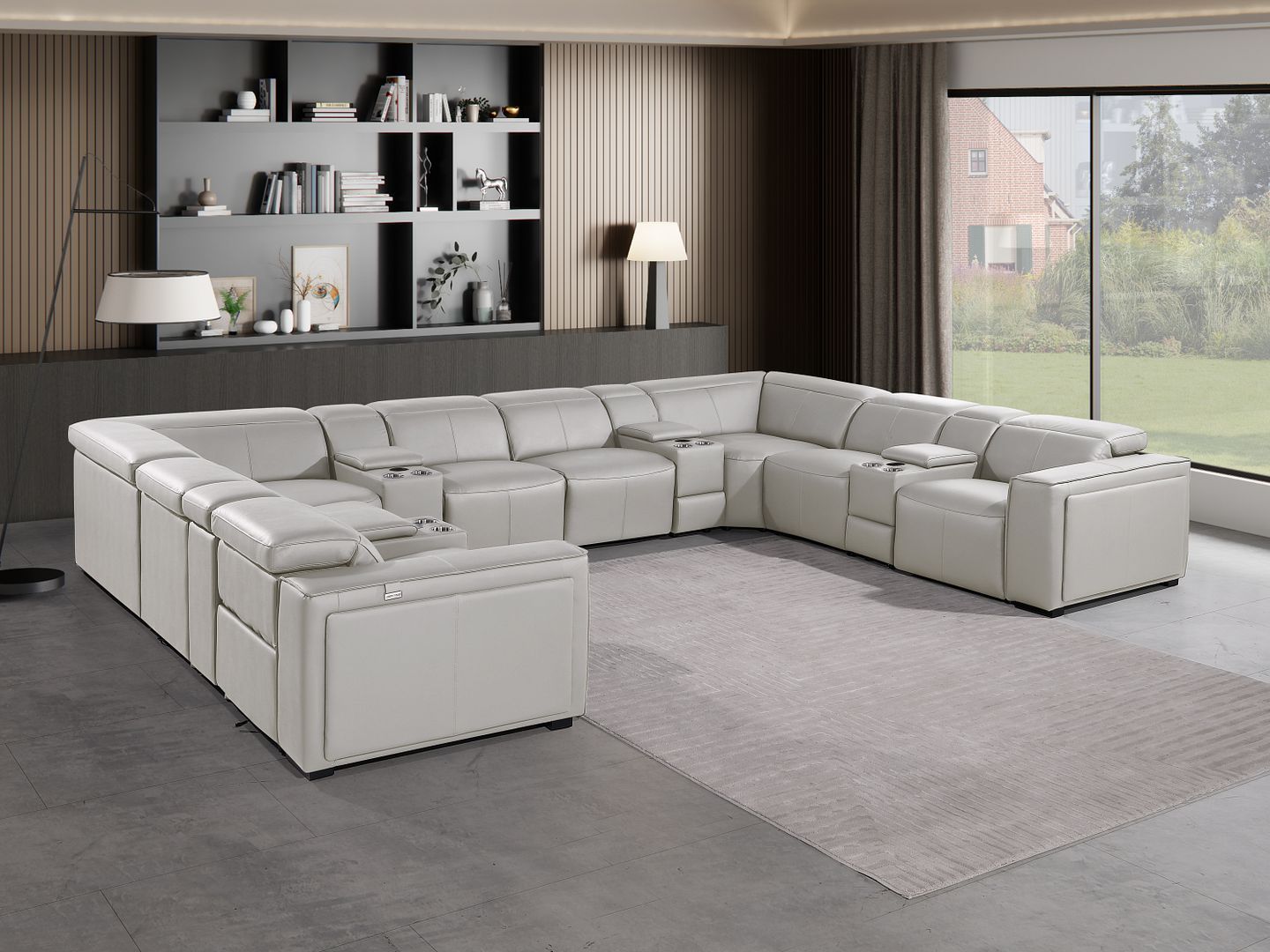 1224 - 12-Piece U-Shaped Sectional Sofa In With 4 Power Recliners & Power Headrests