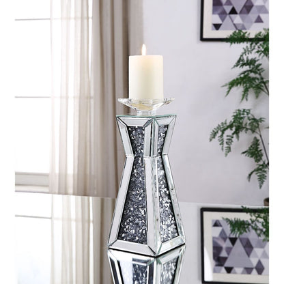 Noralie - Candle Holder (Set of 2) - Mirrored, Faux Diamonds