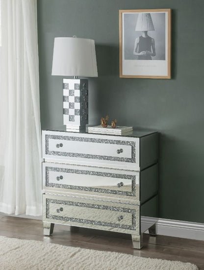 Noralie - 32" Cabinet - Mirrored, Faux Diamonds