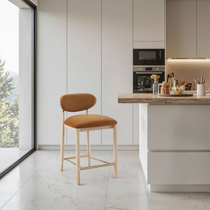 Riccio - Fabric Stool - Natural Frame