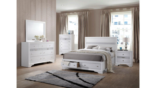 Matrix White - King 4 Piece Bedroom Set