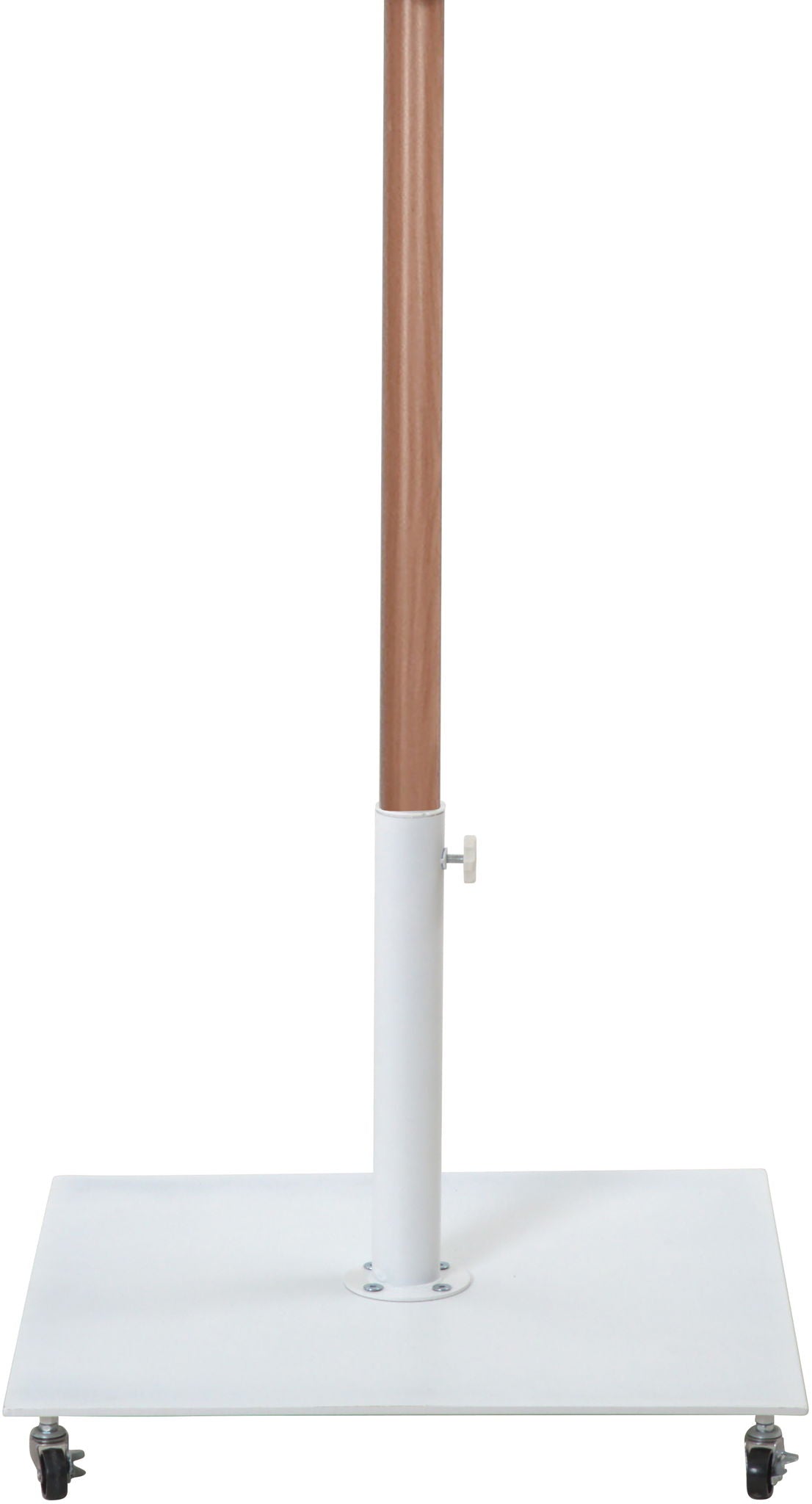 Fiji - Aluminum Patio Umbrella With Square White And Teak Base
