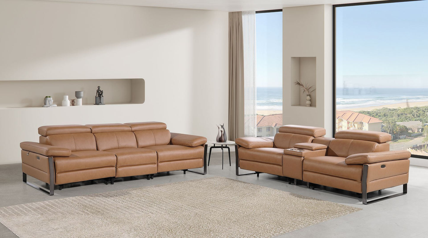 1246 - Modular Power Triple Reclining Sofa And Console Loveseat Set With Power Headrests