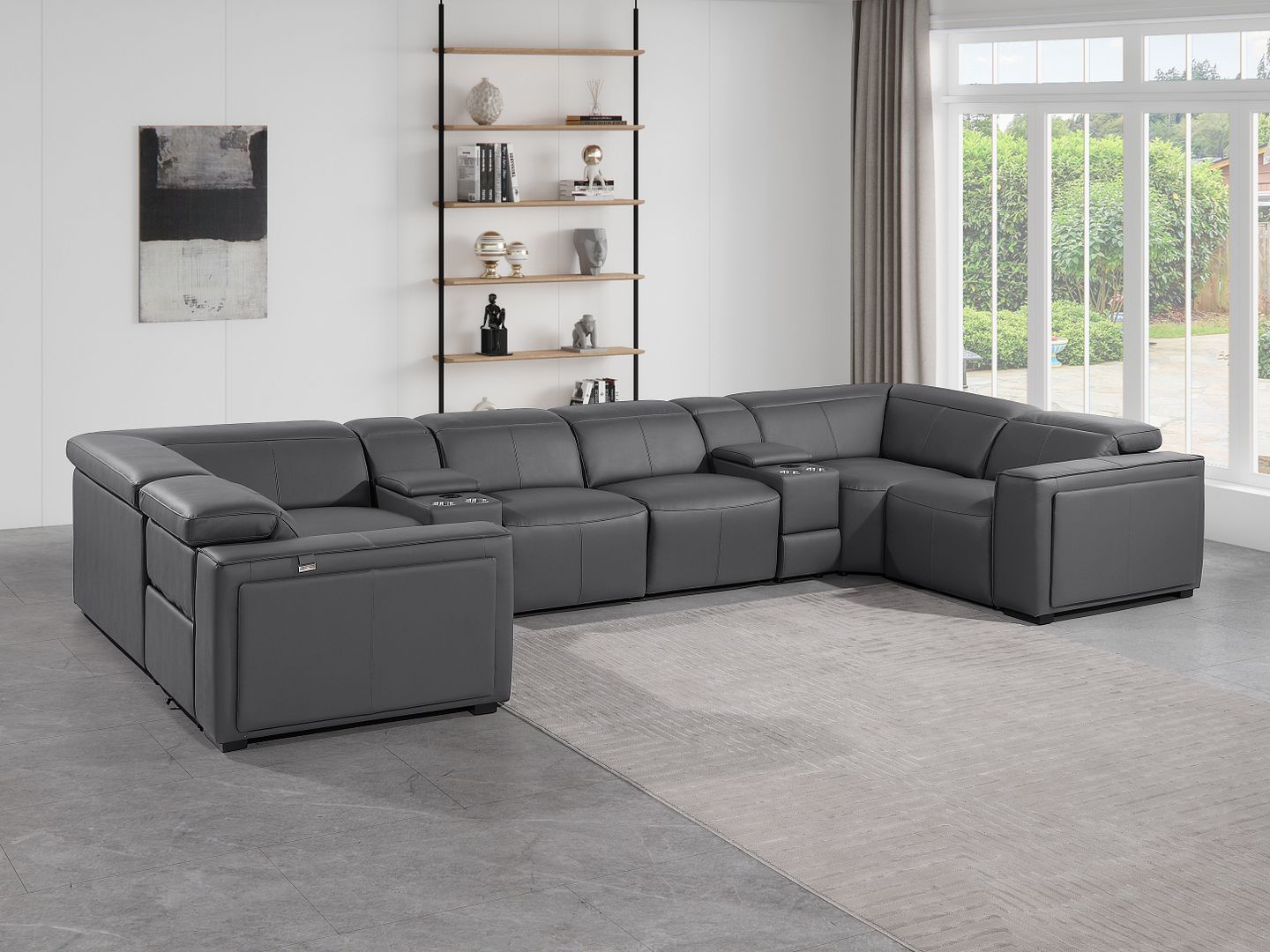 1224 - 8-Piece U-Shaped Sectional Sofa In With 4 Power Recliners & Power Headrest