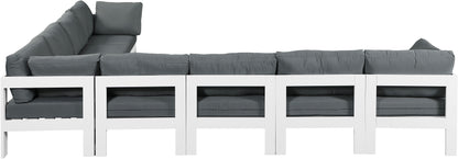 Nizuc - Outdoor Patio 8 Piece Modular Sectional With White Frame