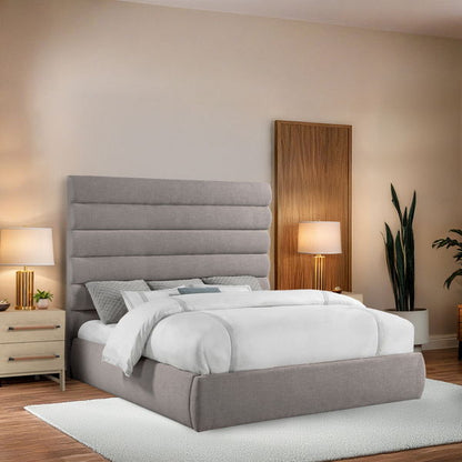 Adam - Linen Fabric Bed With 70.5" Headboard