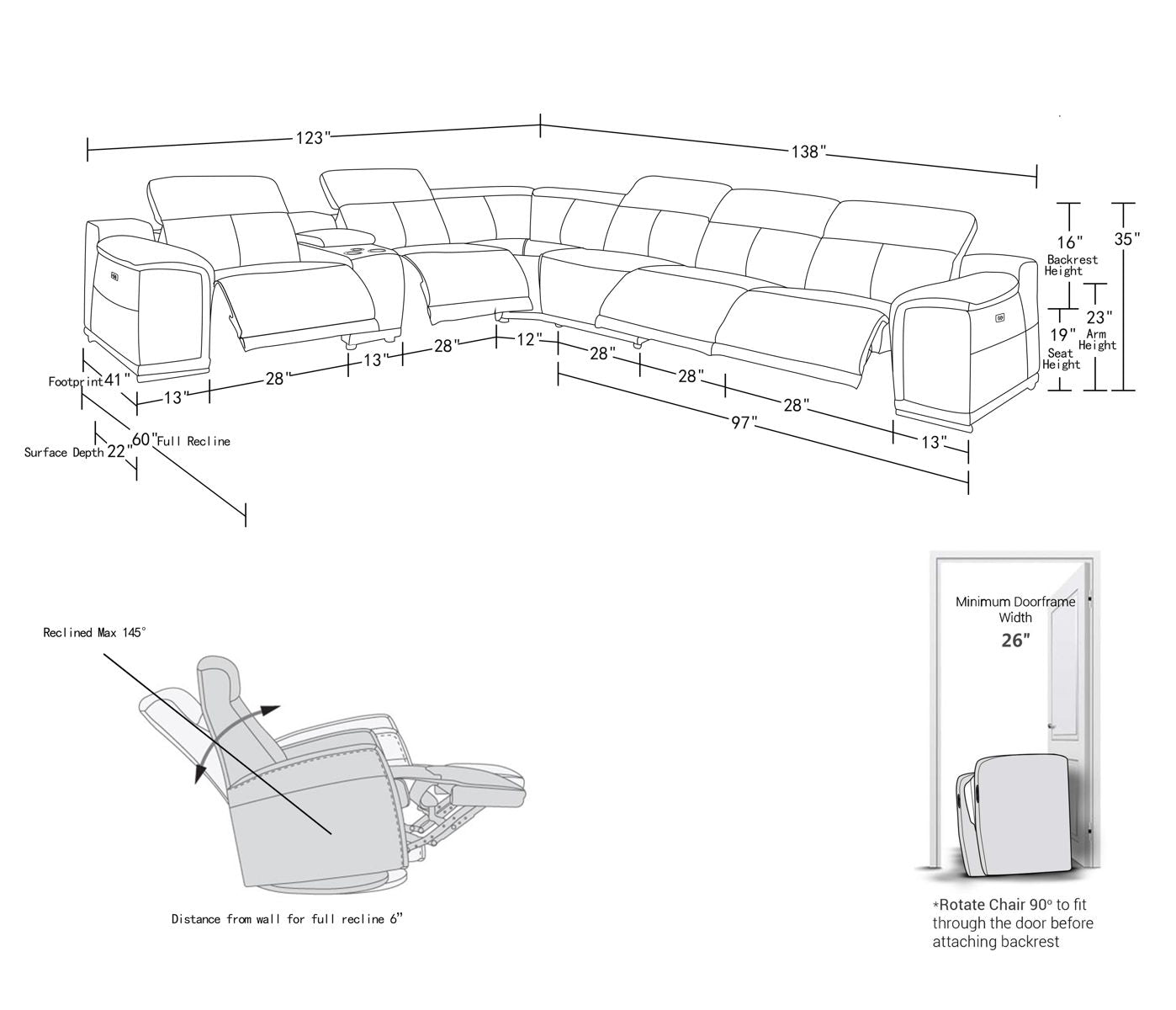 9762 - Power Reclining Sectional