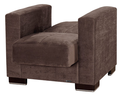 Ottomanson Armada - Upholstered Convertible Armchair With Storage - Microfiber