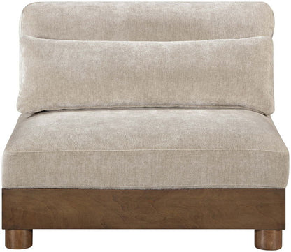 Turin - Fabric Upholstered Modular Armless Chair - Taupe