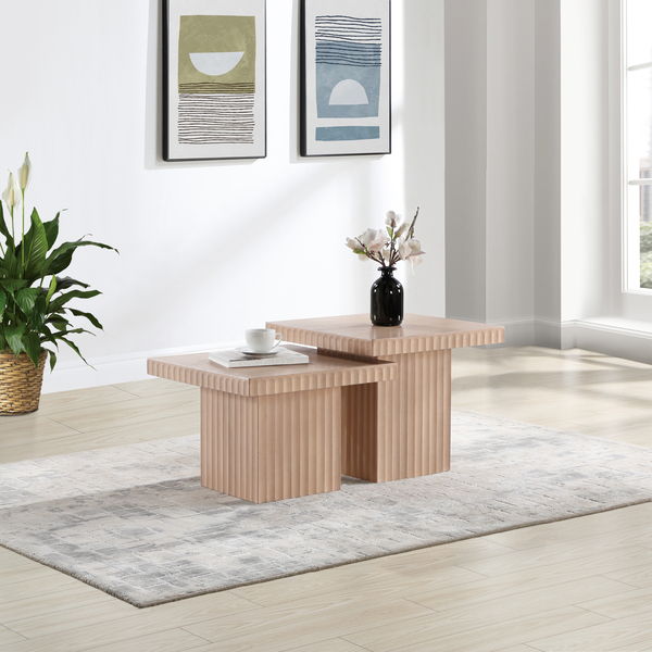 Spencer - 18" Oak Veneer 2 Piece Coffee Table
