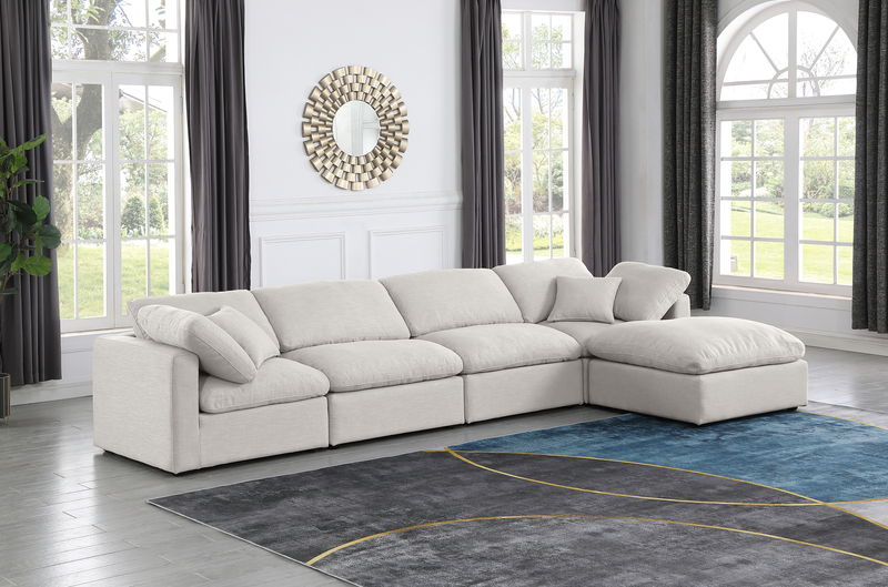 Indulge - Linen 5 Piece Modular Sectional With Chaise