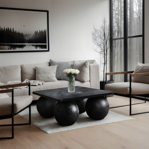 Fitch - Oak Veneer Coffee Table - 4 Legs