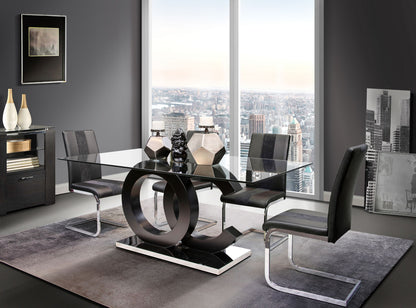 5 Piece Dining Room Set (D2207 Dining Table With 4 D915 Dining Chairs) - Black
