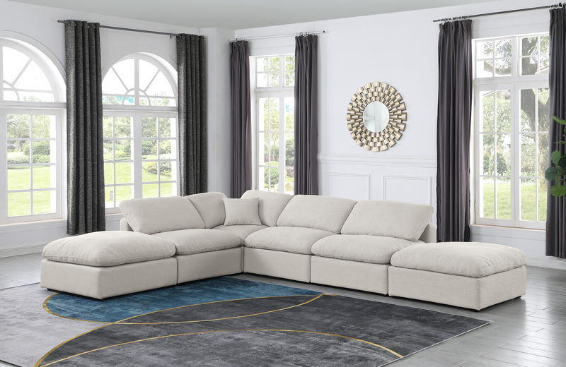 Indulge - Linen 6 Piece Modular Armless Sectional