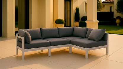 Nizuc - Outdoor Patio 4 Piece Modular Sectional With White Frame