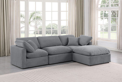 Indulge - Velvet 4 Piece Modular Sectional With Chaise