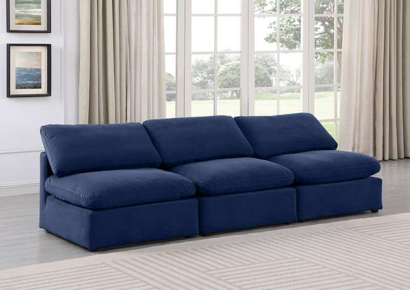 Indulge - Velvet 3 Seat Modular Armless Sofa