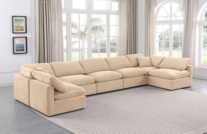 Indulge - Velvet 7 Piece Modular U-Shaped Sectional