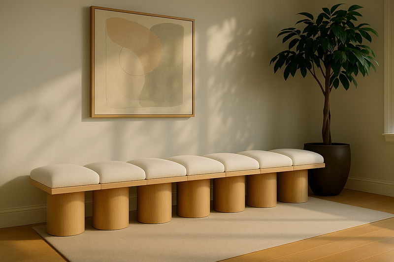 Pavilion - 7 Piece Modular Bench With Natural Base