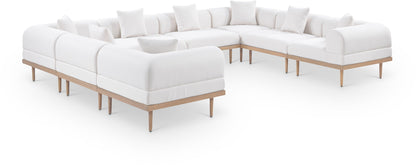 Laguna - 8 Piece Resilient Water Resistant Fabric 142" Upholstered Outdoor Patio Modular Sectional