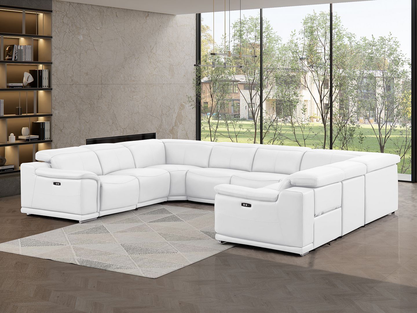 2679 - 8-Piece U-Shaped Power Reclining Sectional In Genuine Leather (4 Recliner)