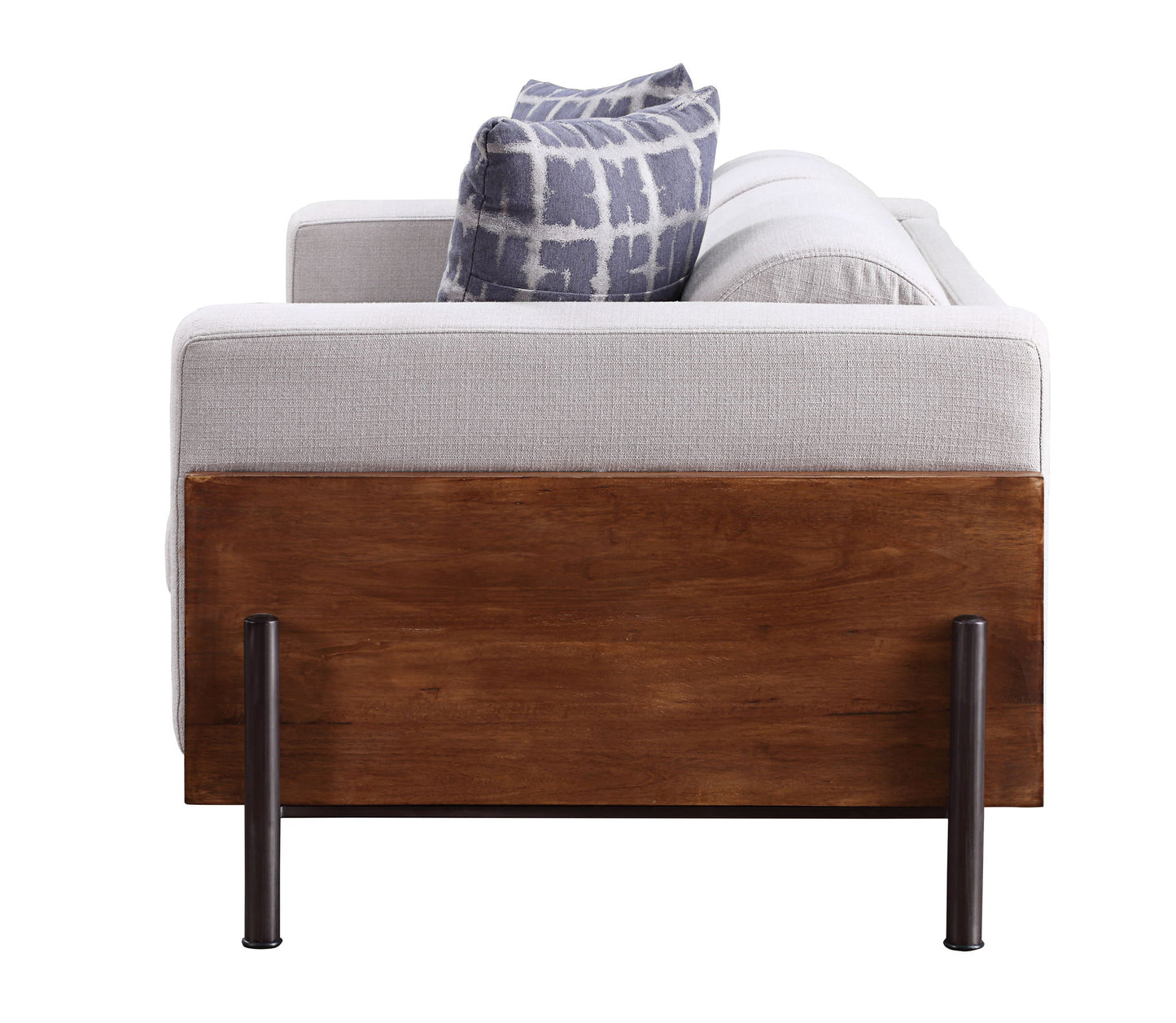 Pelton - Sofa With 2 Pillows - Fabric & Walnut