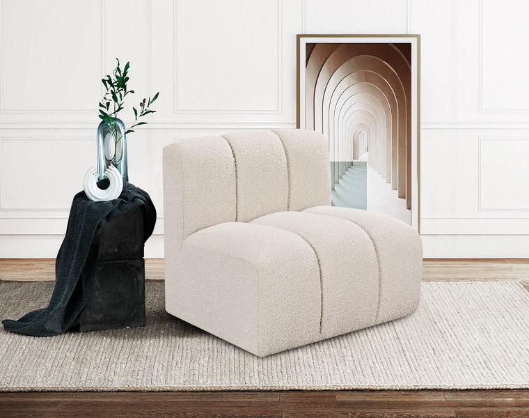 Arc - Boucle Fabric Straight Chair