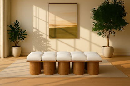 Pavilion - 10 Piece Modular Bench With Brown Base