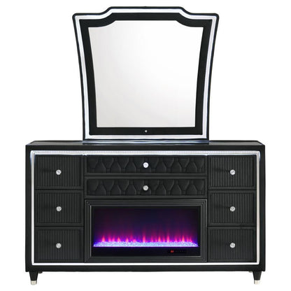 Lorient - 8-Drawer LED Bedroom Flame Box Dresser