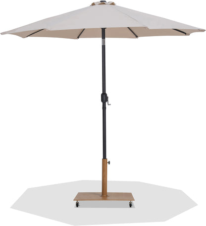 Fiji - Aluminum Patio Umbrella With Square Teak And Black Base