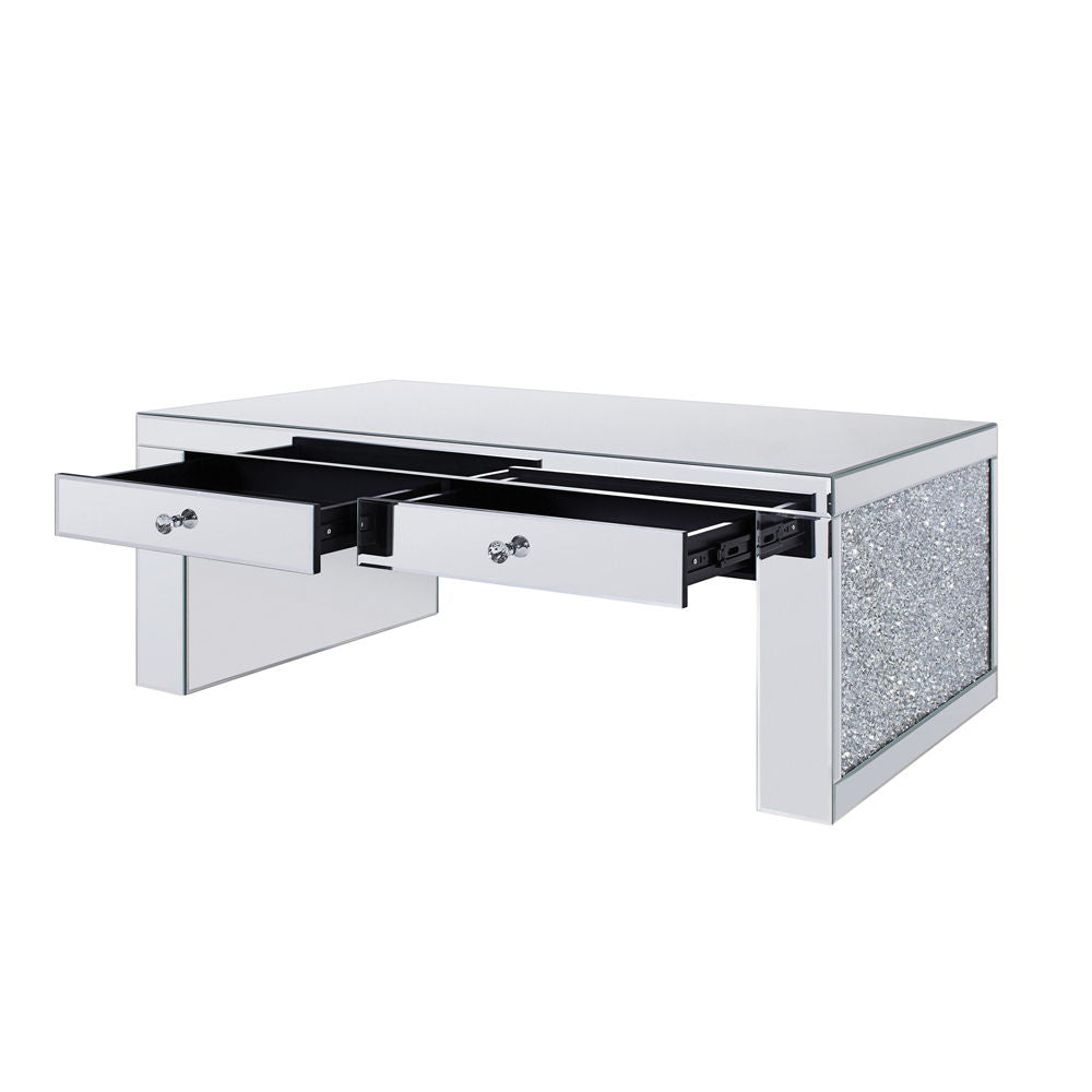 Noralie - 19"H Coffee Table - Mirrored & Faux Diamonds