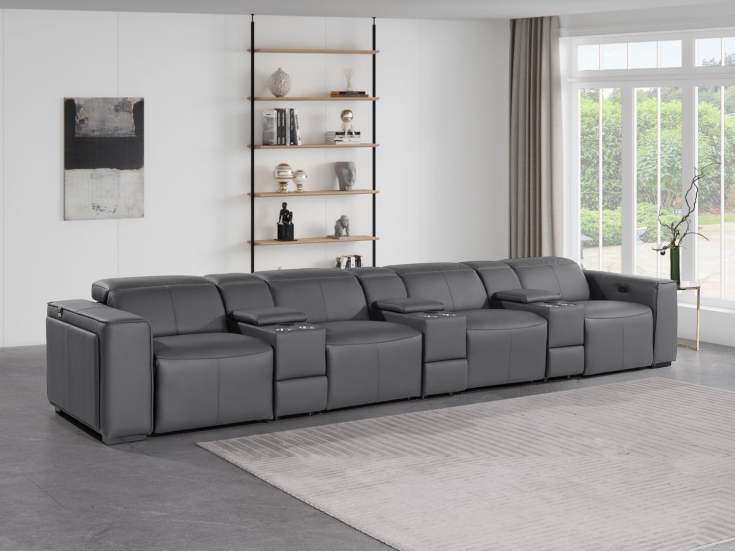 1224 - 7-Piece Modular Power Reclining Sofa In With 4 Power Recliners & Power Headrests