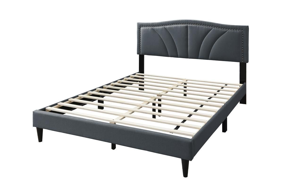 Charcoal Burlap 2 Queen Bed