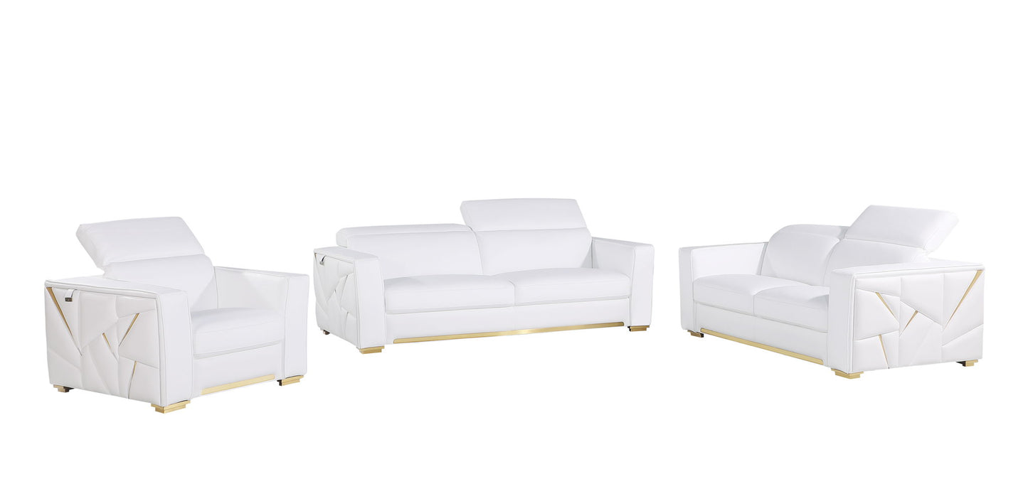 1120 - Top Grain Italian Leather Living Room Set