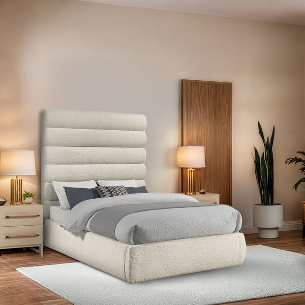 Adam - Boucle Fabric Bed With 70.5" Headboard