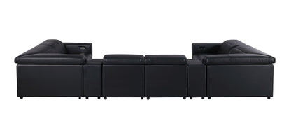 1208 - 8 Piece Modular Leather Sectional With 2 Power Recliners & Power Headrests