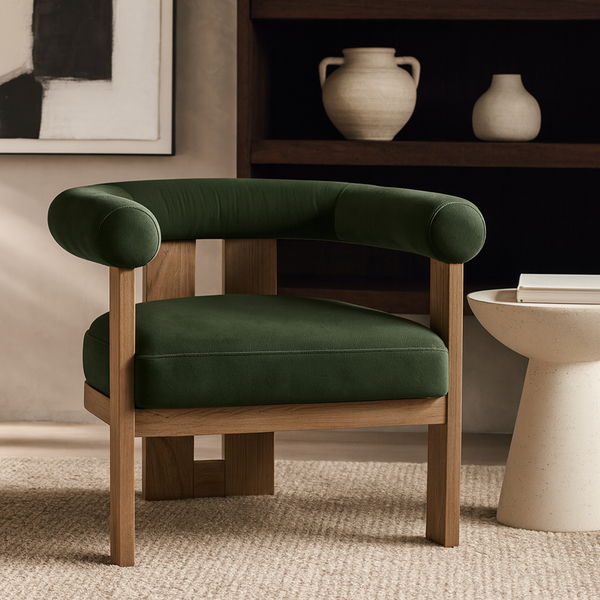 Arienzo - Performance Fabric Upholstered Accent Chair - Walnut Base