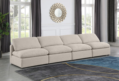 Indulge - Linen 4 Seat Modular Armless Sofa