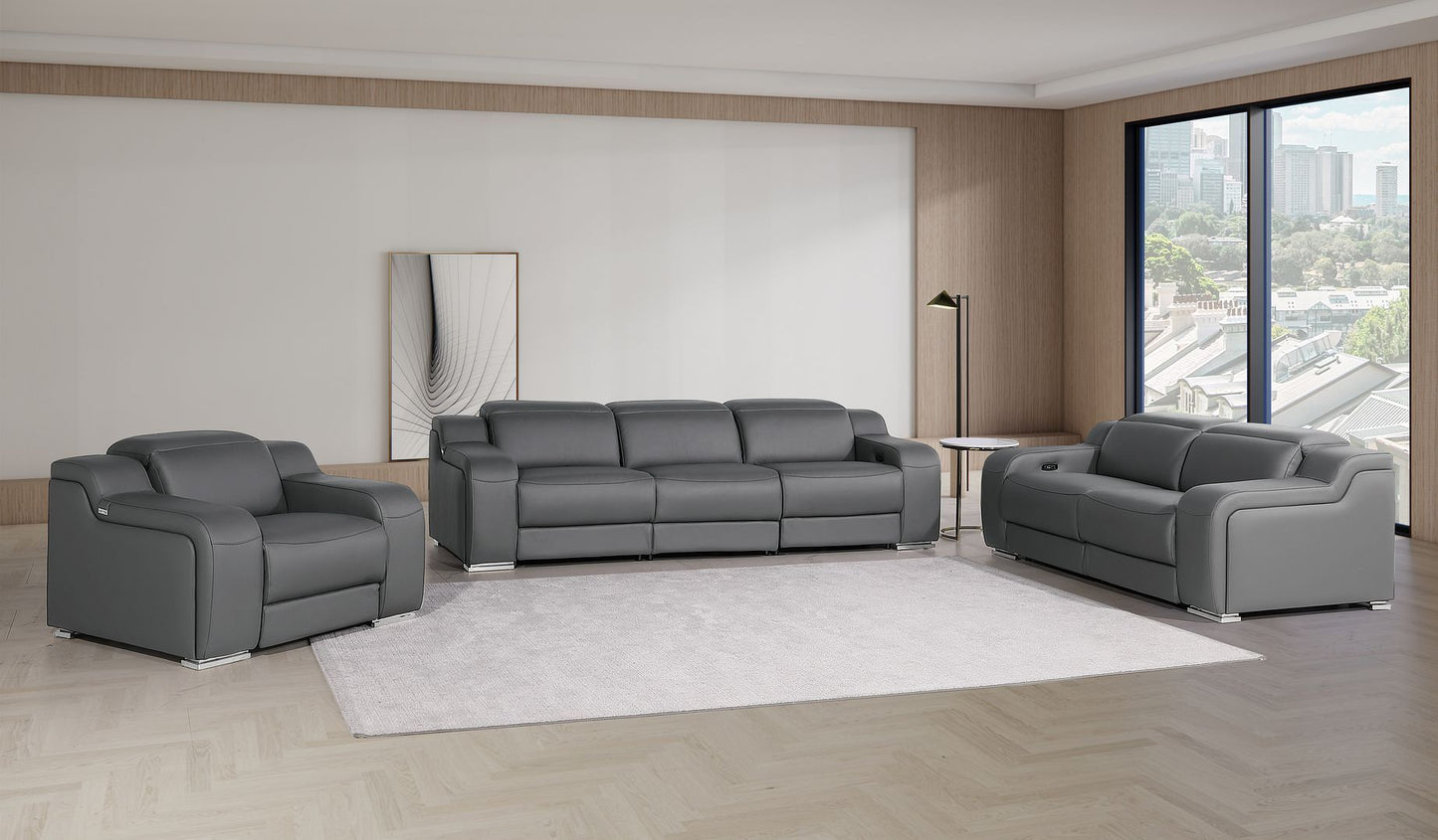 1116 - 6-Piece Modular Power Reclining Sofa, Loveseat & Chair Set In With 5 Power Recliners & Power Headrests