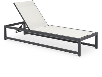 Maldives - Water Resistant Outdoor Patio Adjustable Sun Chaise Lounge Chair With Gray Base