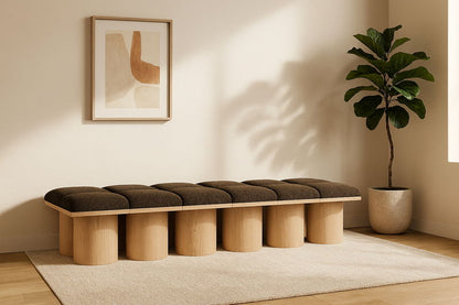 Pavilion - 12 Piece Modular Bench With Natural Base