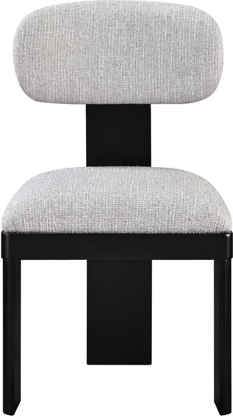 Timbra - Linen Textured Fabric Upholstered Dining Chair (Set of 2) - Black Base