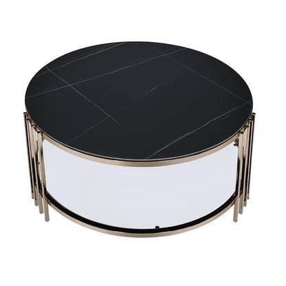 Zaidee - Coffee Table - Sintered Stone & Champagne