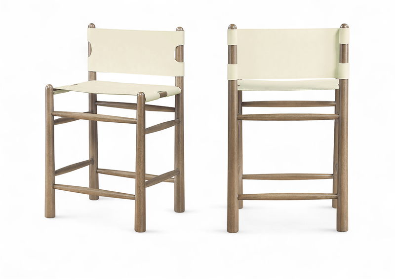 Santos - Upholstered Counter Stool With Stained Brown Base