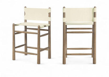 Santos - Upholstered Counter Stool With Stained Brown Base