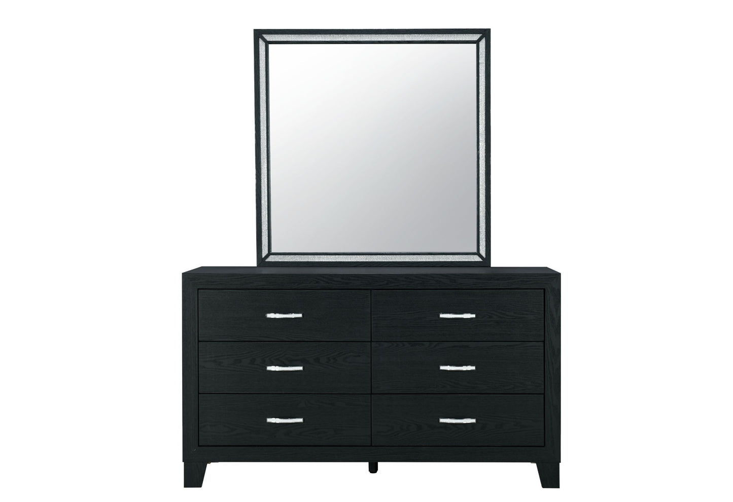 Reid - 4 Piece Queen Bedroom Set (Bed, Dresser, Mirror, Nightstand) - Black