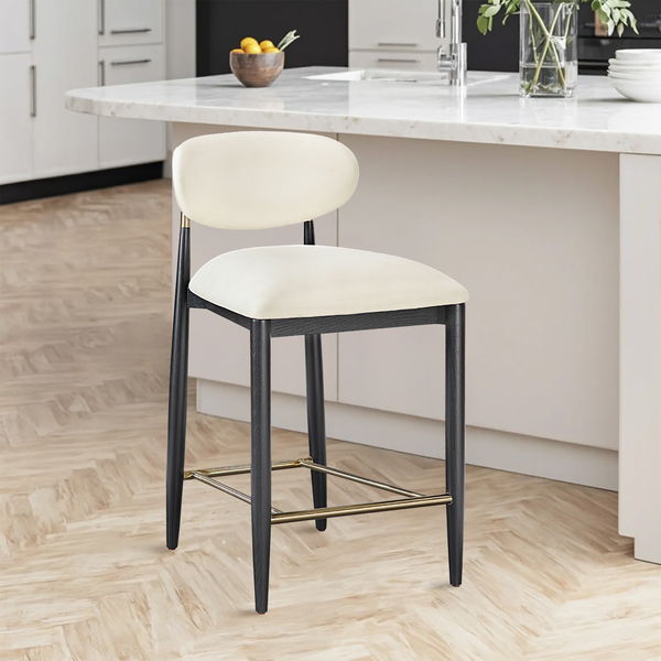 Riccio - Stool - Black And Gold Frame