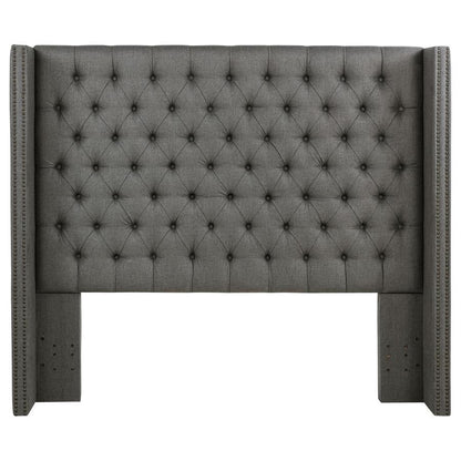 Bancroft - Upholstered Queen Wingback Headboard - Gray
