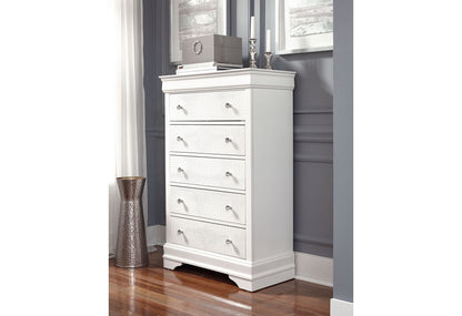 Pompei - 5 Piece Queen Bedroom Set (Bed, Dresser, Mirror, 2 Nightstands) - White